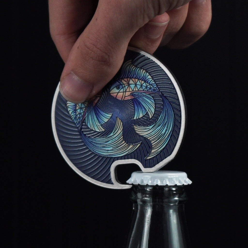 Apribottiglie KADAX in metallo per birra, regalo per il segno zodiacale dei Pesci, pratico