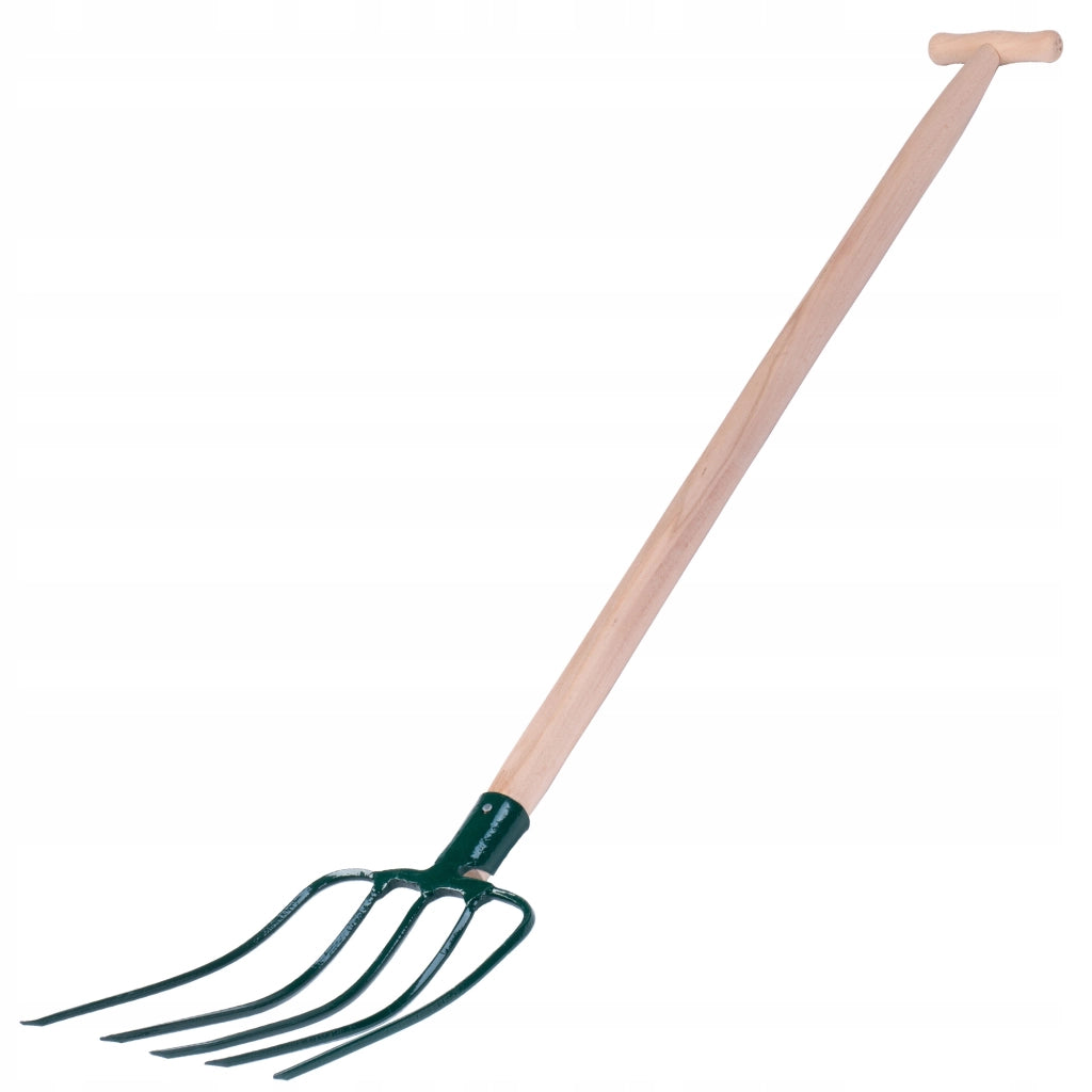 Forca KADAX per letame, fieno, paglia, giardino, 5 denti, in metallo, 132 cm