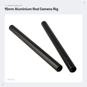 Accessori per rig di camera - Asta in alluminio - Lunghezza 20 cm - 15 mm - Nero - Basi di alluminio robuste - Adatto per camera e monitor