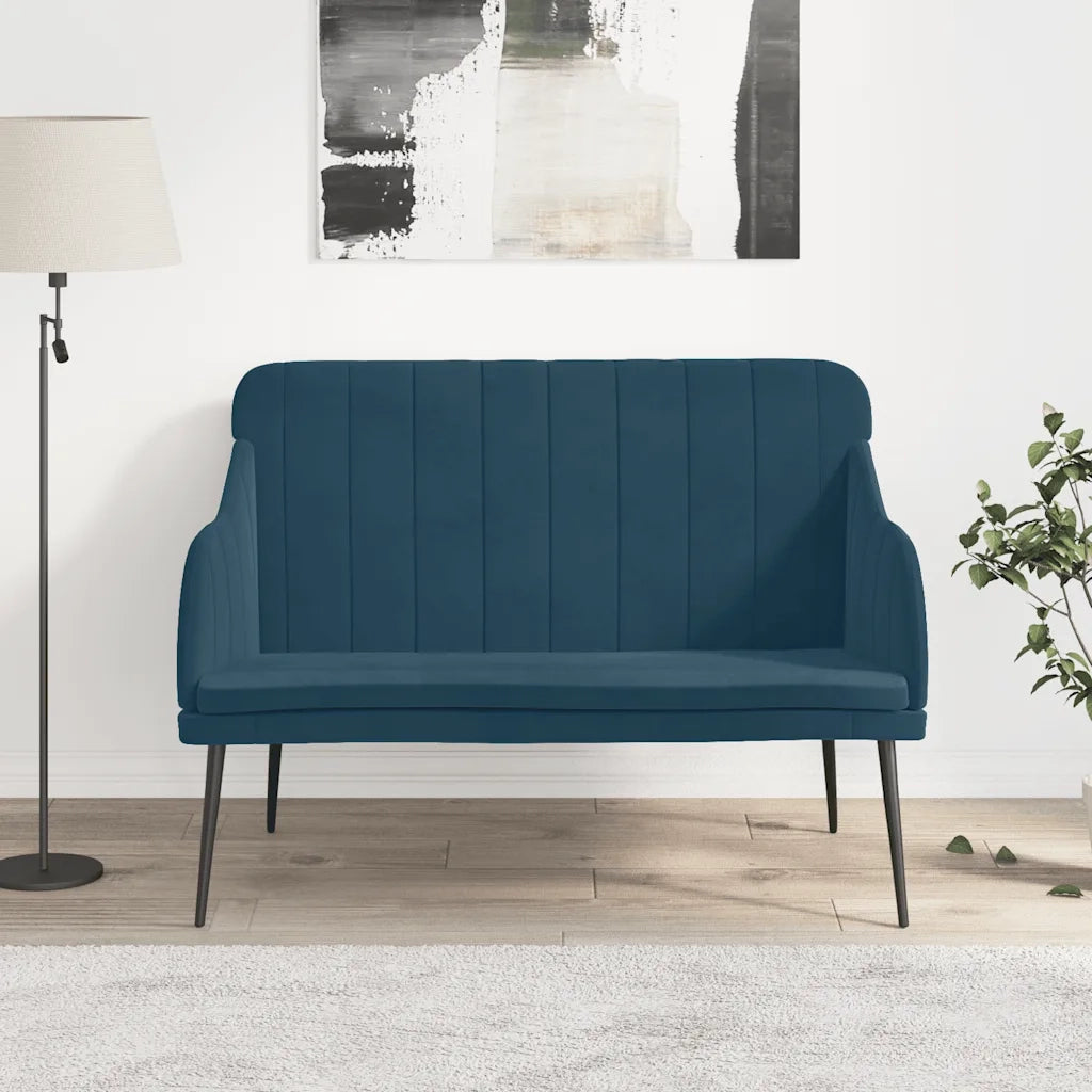 Panca Blu 110x76x80 cm in Velluto CFW8637866