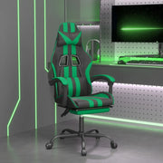 Sedia da Gaming con Poggiapiedi Nero e Verde in Similpelle 3143833