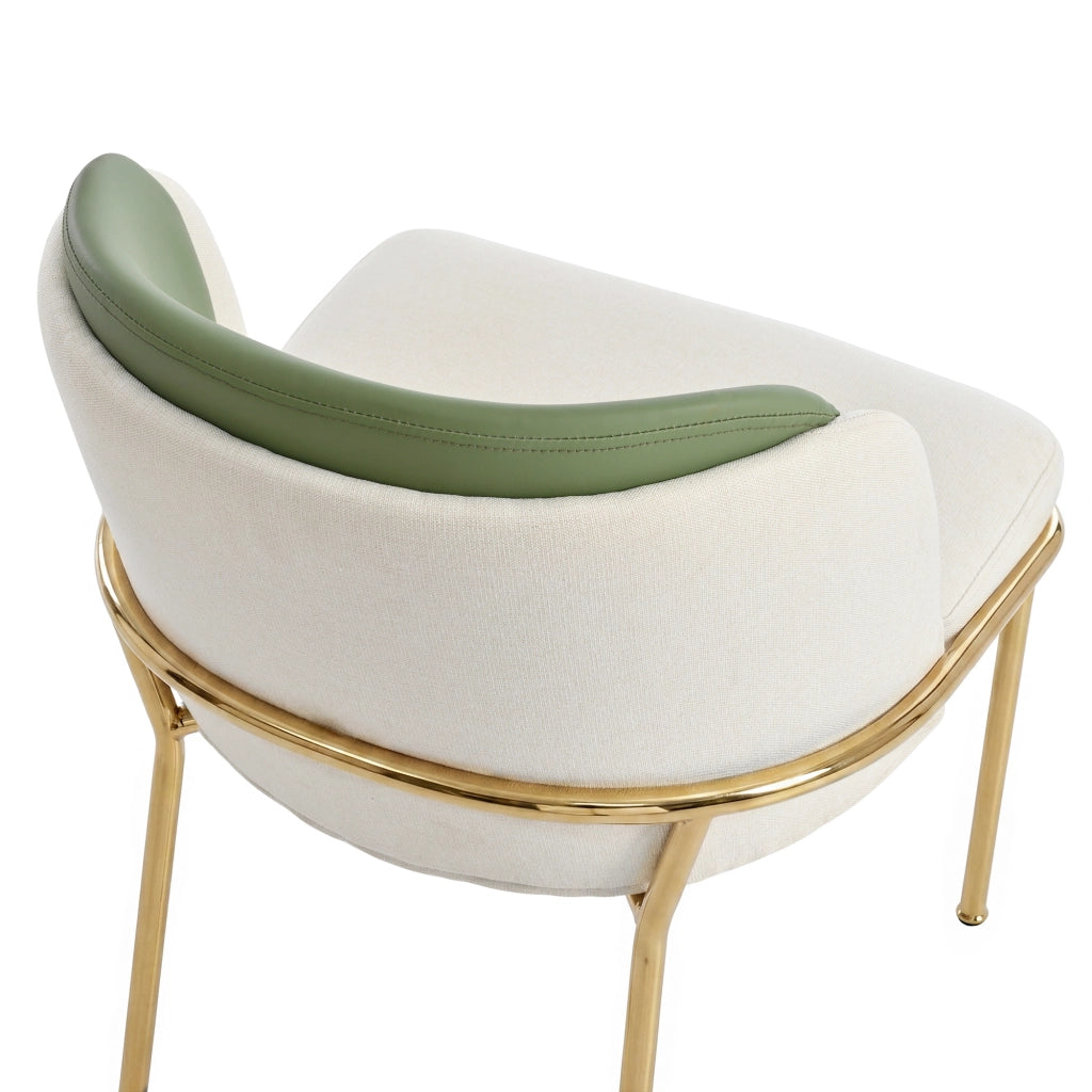 SEDIA da pranzo nordica, 44.5x50.8 cm, PVC verde/oro, Set da 4 pezzi