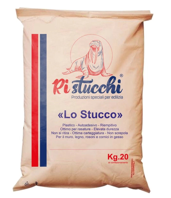 STUCCO IN POLVERE 'LO STUCCO' 1 kg - 20 pezzi- RISANAMUR