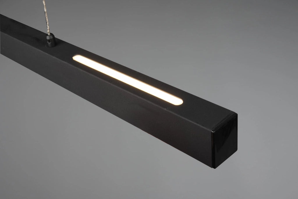 Lampadario LED PAROS nero 3 luci 32W 3000K 90cm RL