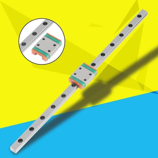 Binario Lineare in Acciaio da 200mm - Binario Guida - Piastra di Guida - Supporto di Rullo - Smalto Anticorrosione - Fori Prebucati