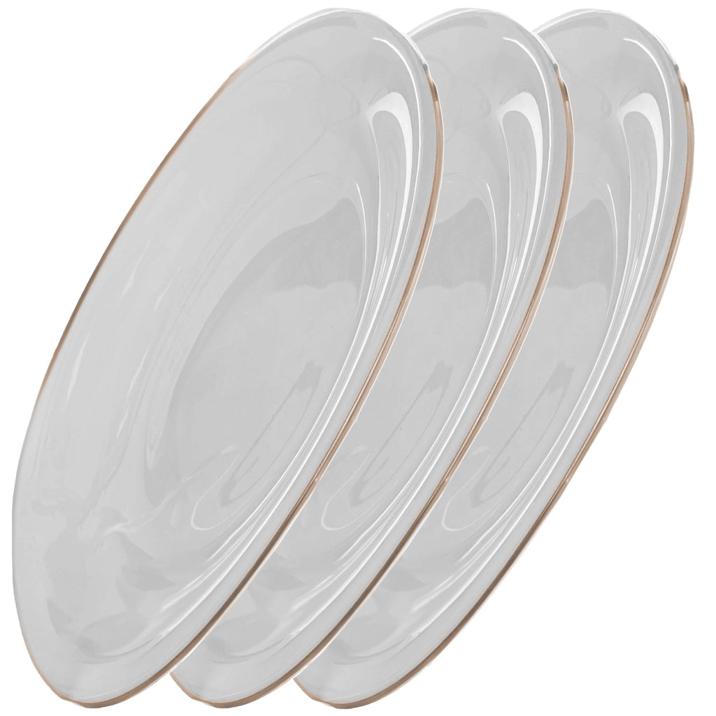 Set di 3 piatti da dessert KADAX da 21,5 cm, colore bianco e oro.