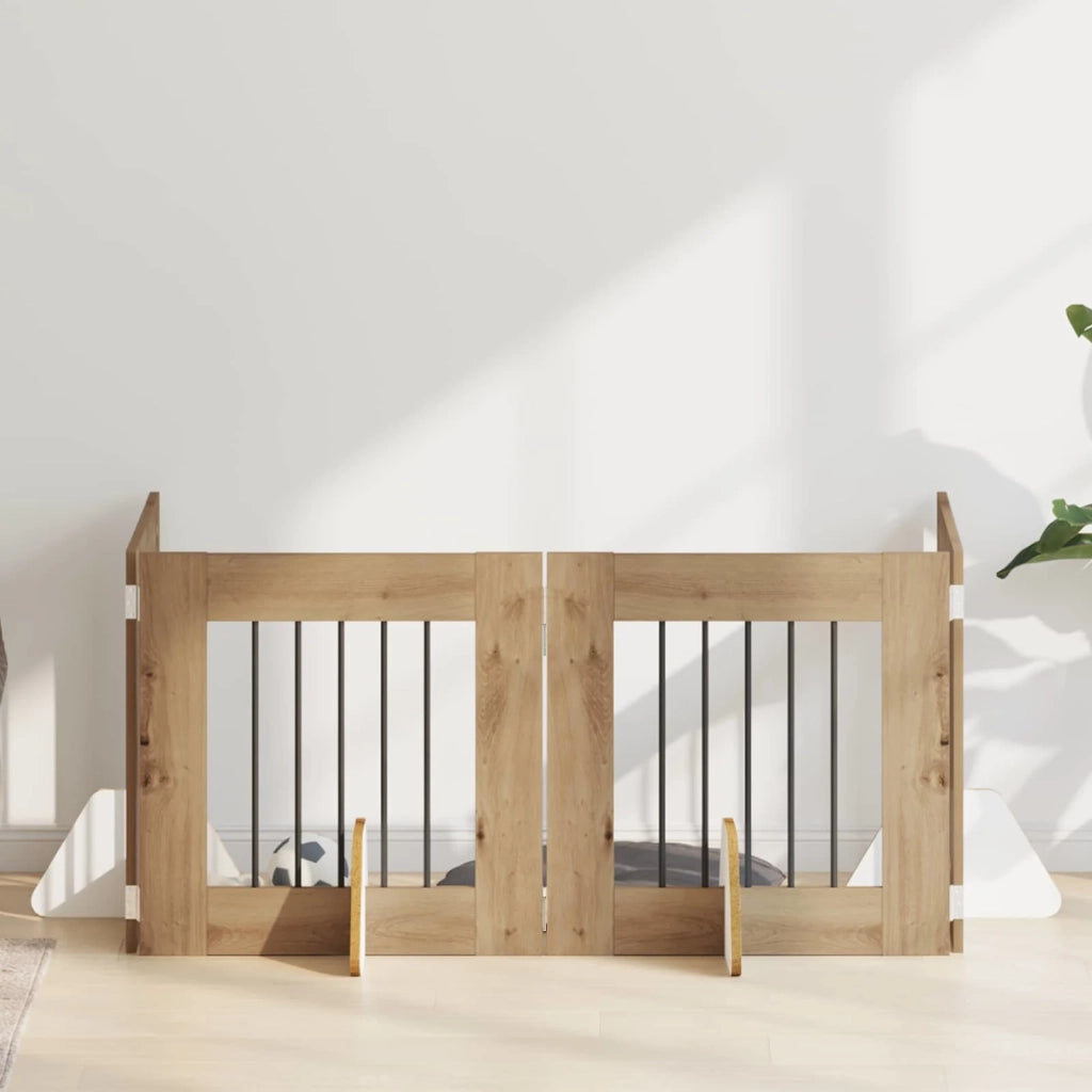 Cancello per cani con supporti 4 pcs Rovere Artigianale 892156