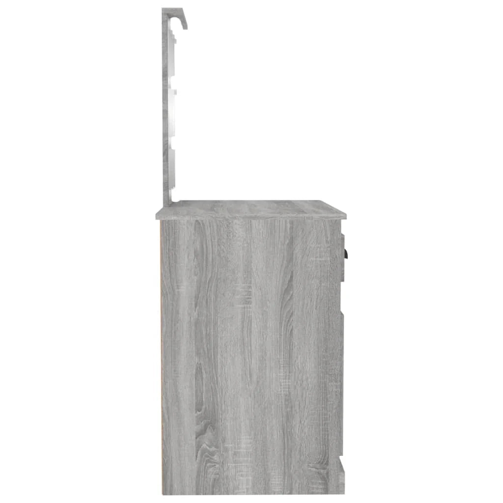 Toletta con illuminazione a LED 90 x 50 x 132,5 cm legno ingegnerizzato grigio 02_0006258