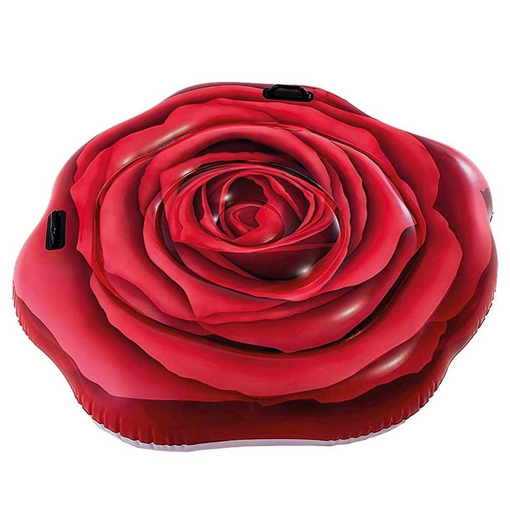 Trade Shop - Materassino Isola Gonfiabile Stampa Rosa Rossa Pvc Mare Piscina 137 X 132 Cm -