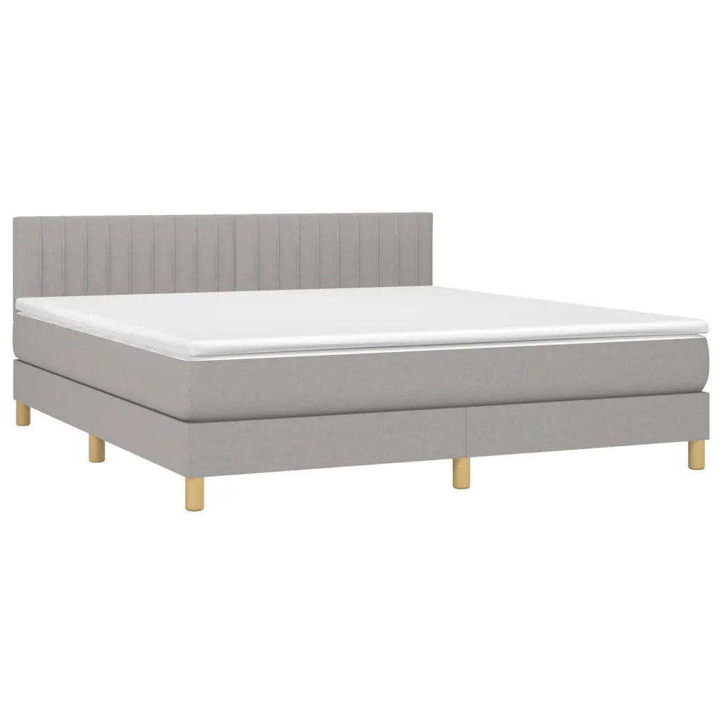 Giroletto a Molle con Materasso Grigio Chiaro180x200 cm Tessuto