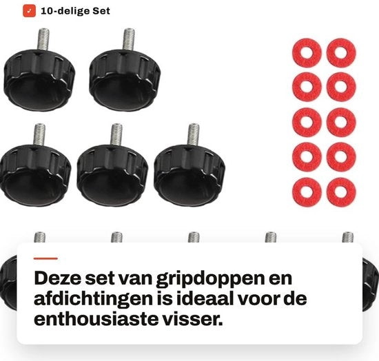 Set di accessori per spinmola 10 pezzi - Afdichtingen - Copertura di timone - Supporto di distanza - Accessori per viti - Costruzione robusta