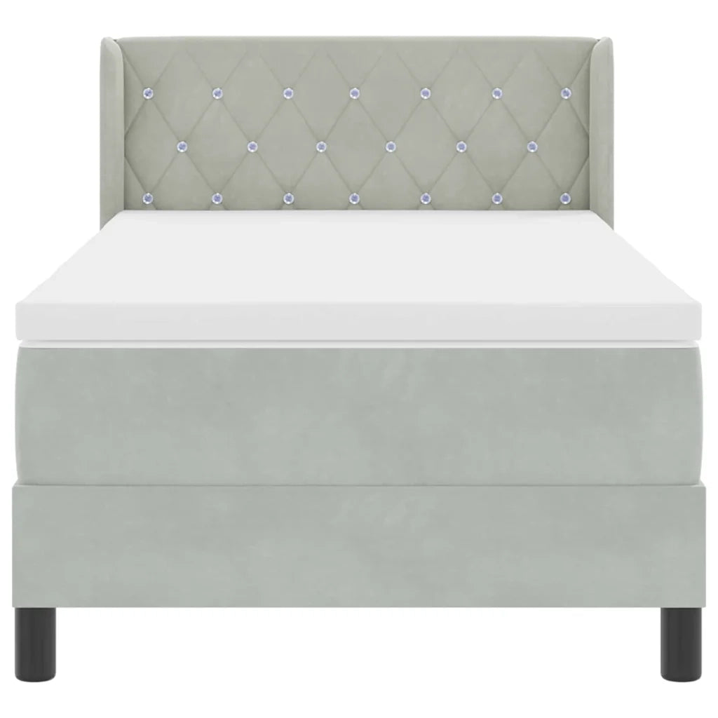 Letto a molle Grigio chiaro 200 x 100 cm Poliestere