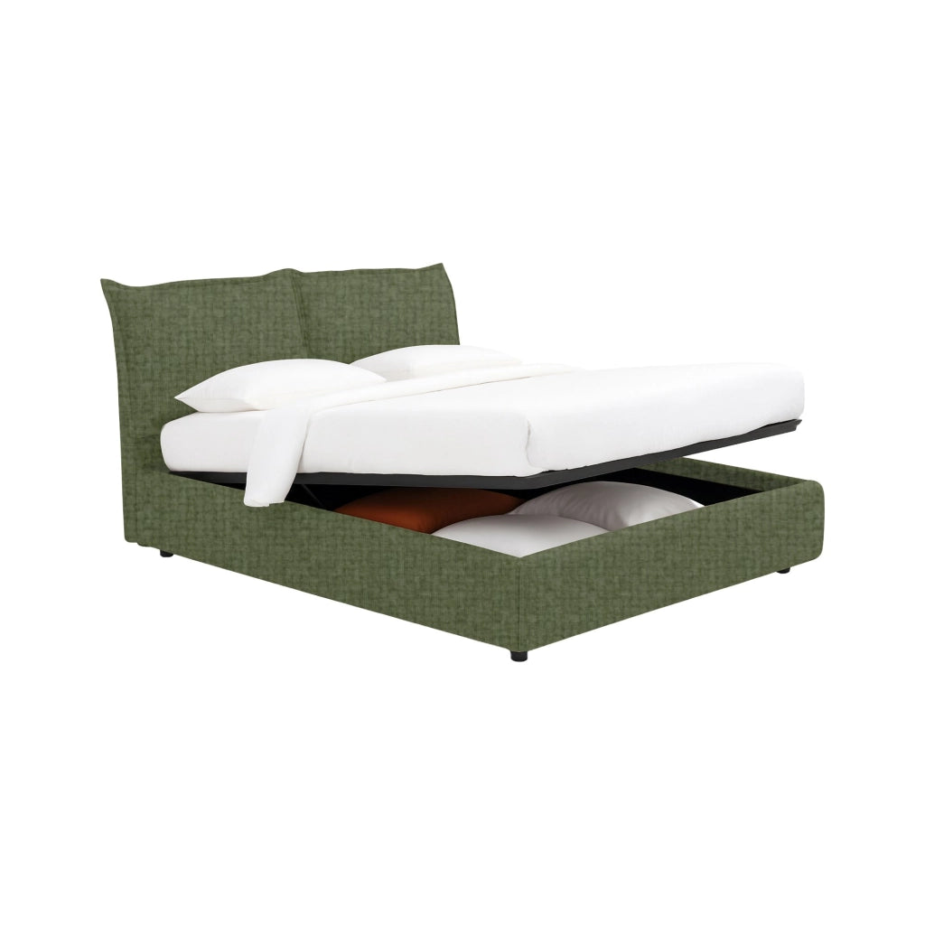 Chatteris, Letto Singolo Sfoderabile Made in Italy, Verde