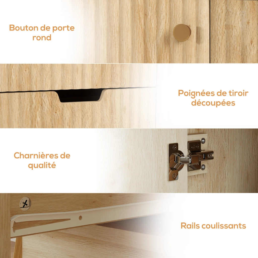 Credenza ¨C zephmum ¨C Legno naturale, 60x30x81 cm