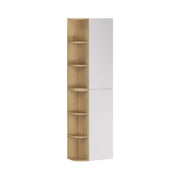 Mobili componibili OSTER 45cm – mobili sospesi bianchi 1 porta e 6 nicchie arrotondate in rovere chiaro