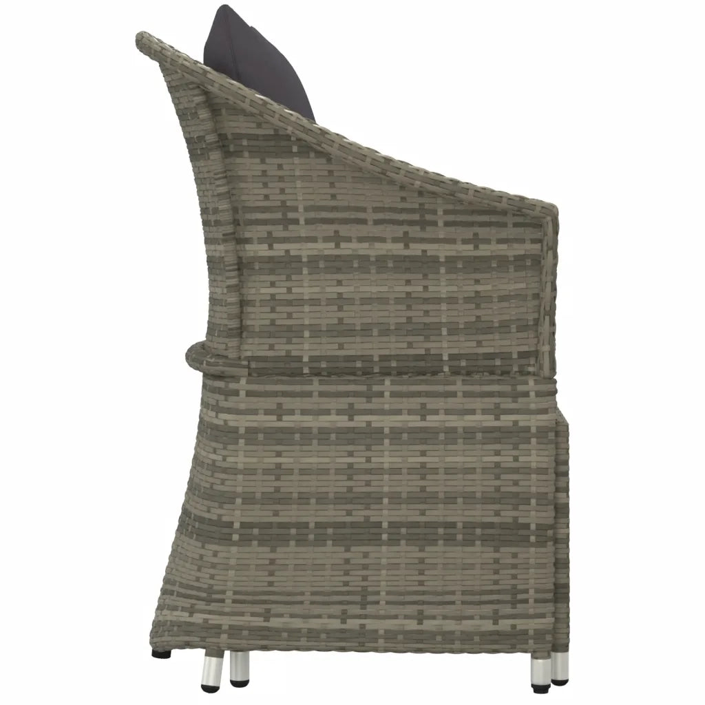 Set di Divani da Giardino 2 pz | Set Salotto da Giardino con Cuscini in Polyrattan Grigio