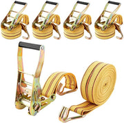 4 set di cinghie da traino 3T - 6M×50MM con ganci e pulegge, cinghie da traino 6M arancioni con ganci in poliestere, cinghie da traino con pulegge per rimorchi, motori e auto.