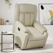 Poltrona Alzapersona Reclinabile Crema in Similpelle 3205279