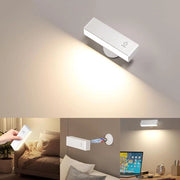 Lampada da Parete 4000 mAh-Batteria Regolazione Tattile Regolabile 360° Rotativa Lampada da Letto Soggiorno Camera da Letto Lampada da Notte Lampada da Parete Senza Fili Bianca