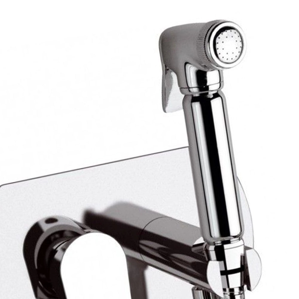 Miscelatore incasso per shut-off con doccetta shut-off, supporto doccia-presa acqua e flessibile doccia.