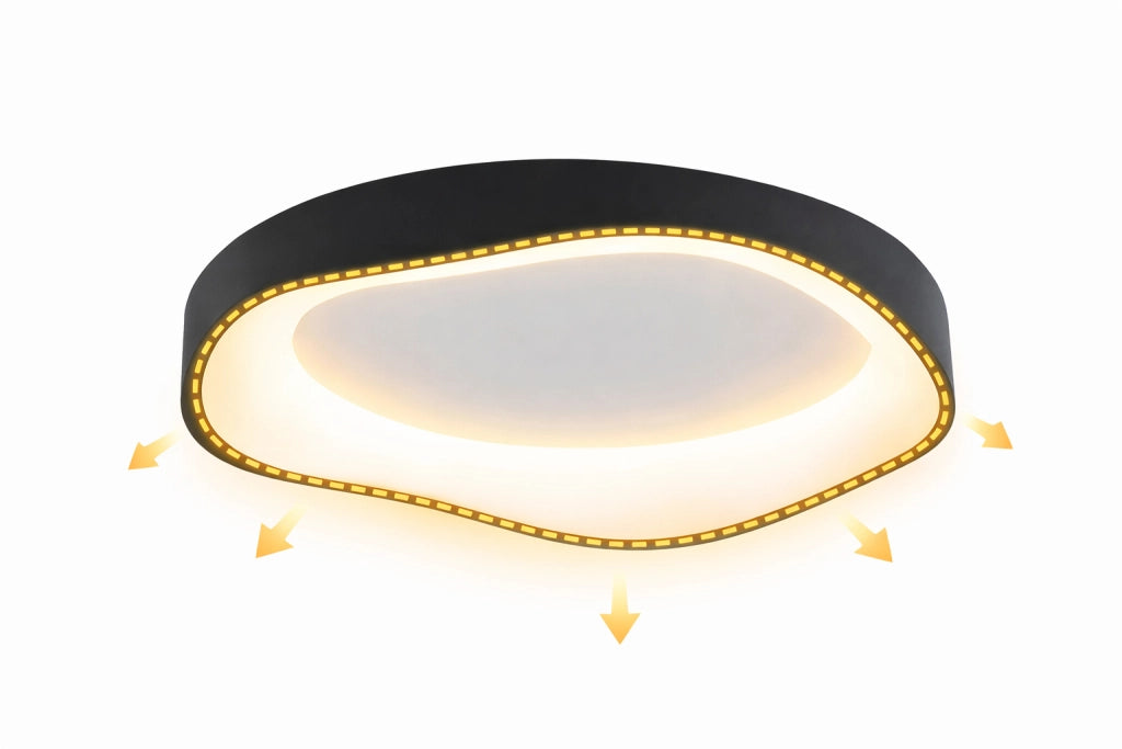 Plafoniera LED 48W 3040LM Dimmerabile con Telecomando, Luce Indiretta Perimetrale Calda Fredda e Naturale, 50cm, Soffitto Moderno, IP20