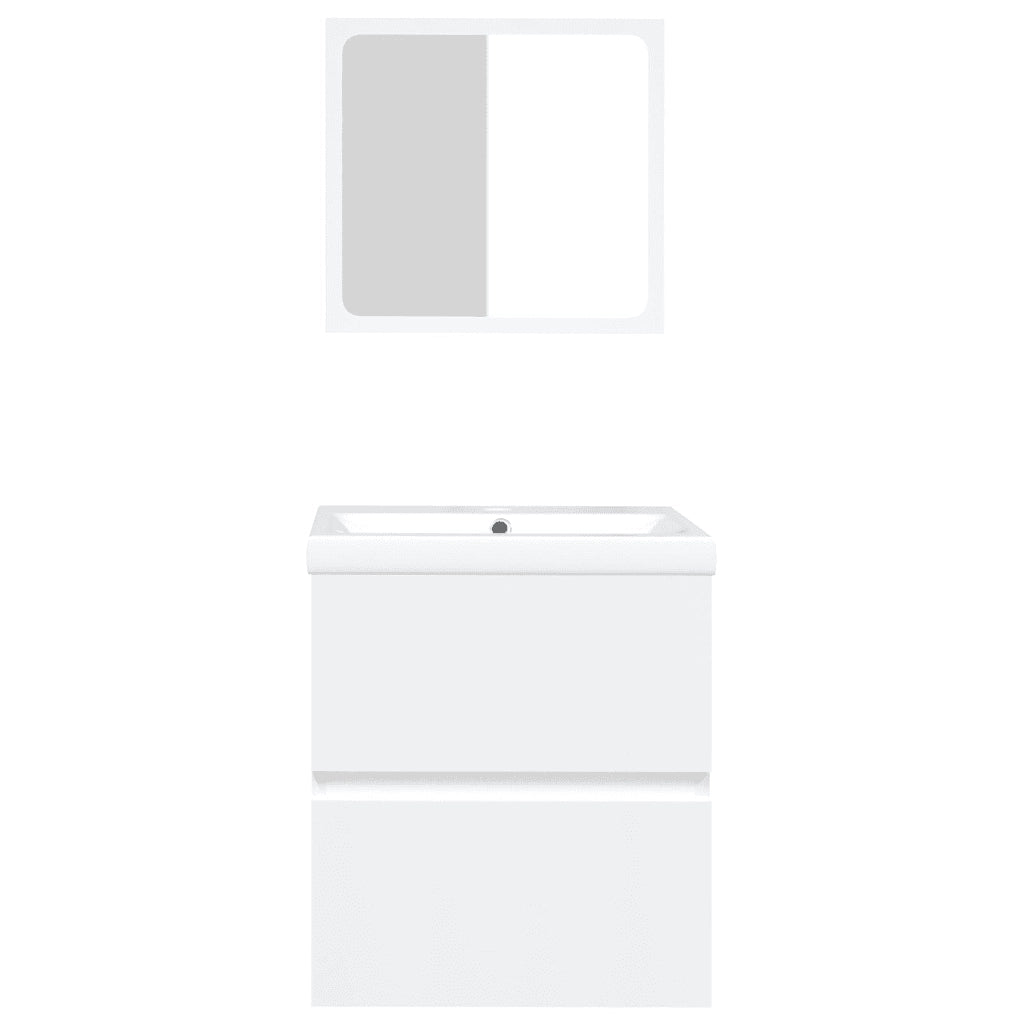 Mobile da Bagno con Lavabo e Specchio Bianco cod mxl 67943