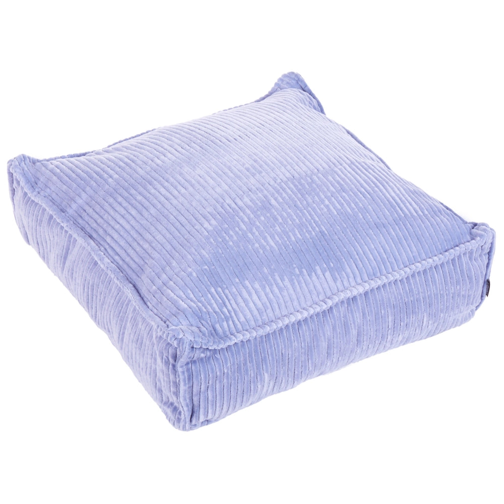Cuscino da terra Viola Chiaro 55 x 55 x 20 cm Quadrato Tessuto Velluto Struttura a coste Pouf da seduta