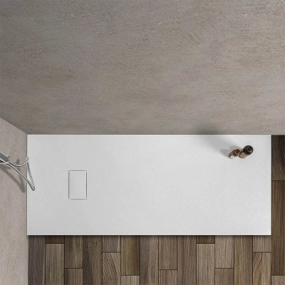 Piatto doccia in resina 80x170 cm Bianco effetto pietra Agorà