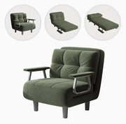 Sedia da Soggiorno pieghevole | Bancopiede in Velluto Corduroy 82x68x65 cm | Con Supporto Cervicale per Maggiore Comodità | Facile da Pulire | Ideale per Salotto e Regalo
