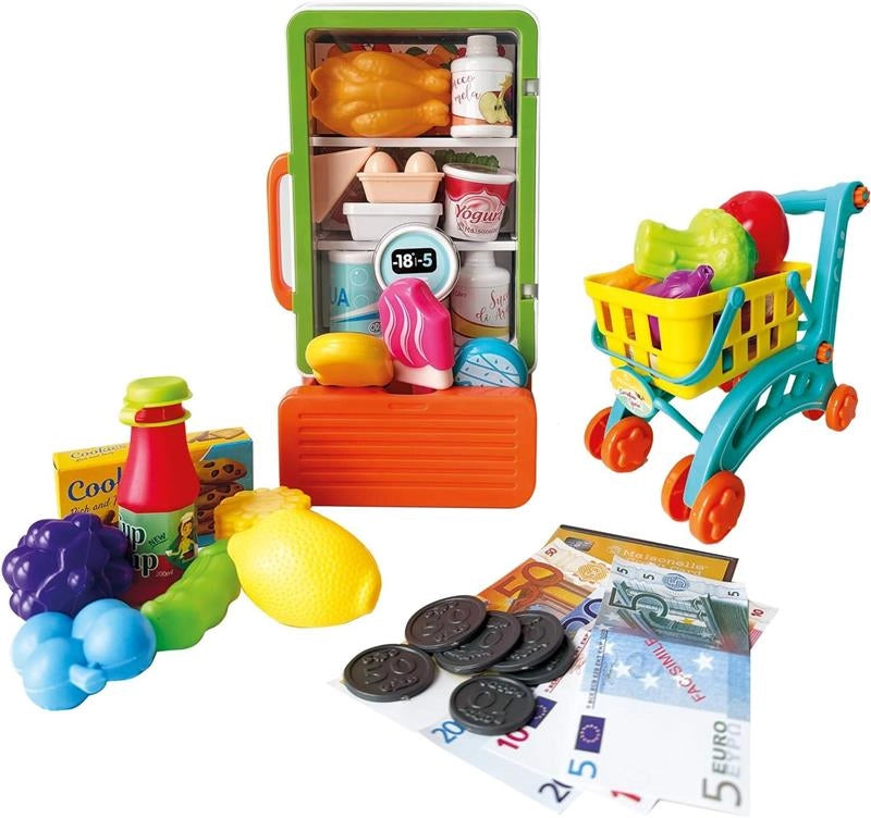 MAISONELLE - SHOPPING PLAYSET
 MISURA 12X9.5X24 CM, 
CARRELLO DELLA SPESA MISURA MONTATO 18X11.5X16.5 CM