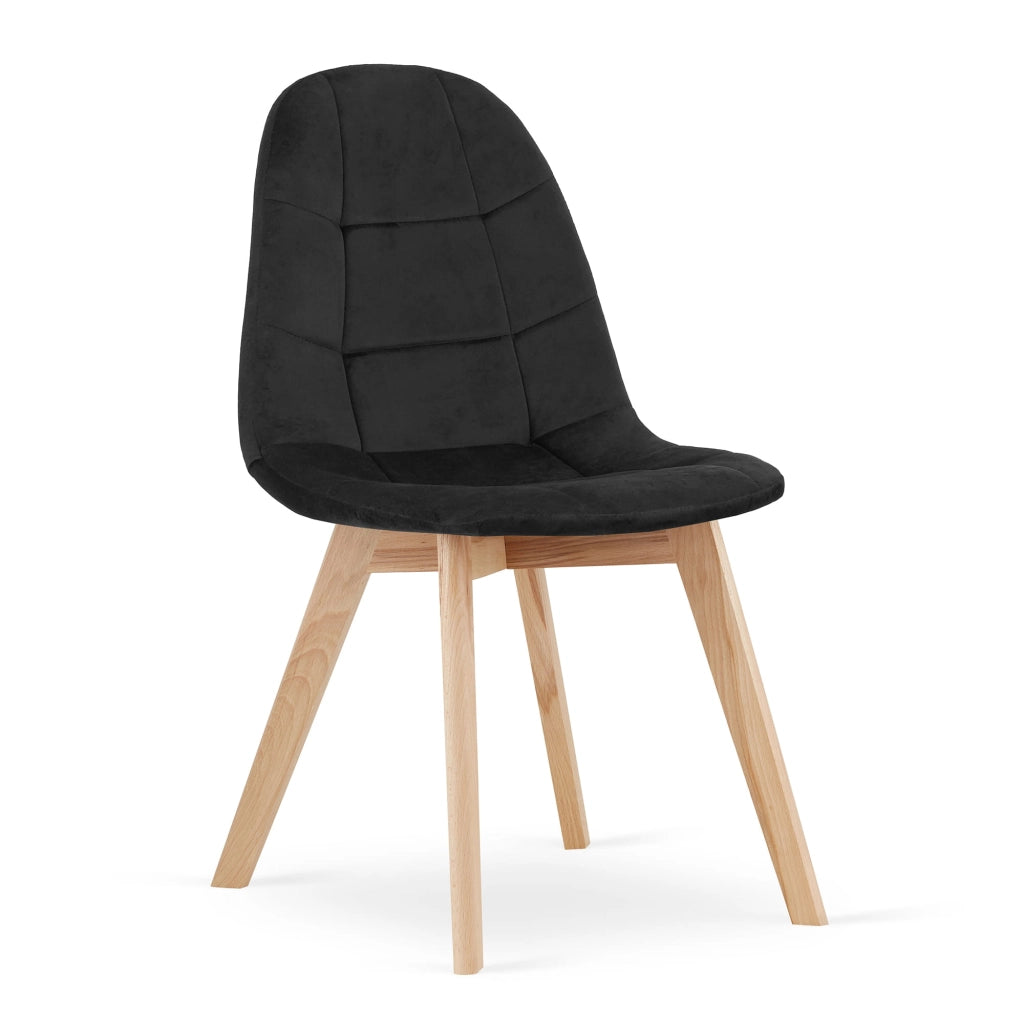 Sedia Valora NUUC in velluto nero, design ergonomico x3