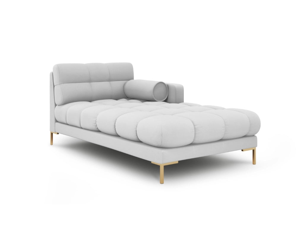 Cosmopolitan Design - Chaise longue destra "Bali" in tessuto strutturato grigio chiaro 