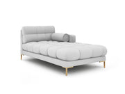 Cosmopolitan Design - Chaise longue destra "Bali" in tessuto strutturato grigio chiaro 