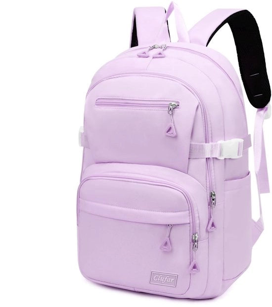 Borsa scolastica impermeabile - Leggera - Altezza schiena ergonomica - Molti taschi - 30x17x44 cm - 8 compartimenti