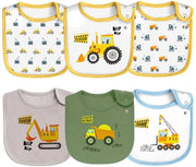 Set di 6 mutande acqua resistenti in cotone per bambini con chiusura a bottone a pressione.