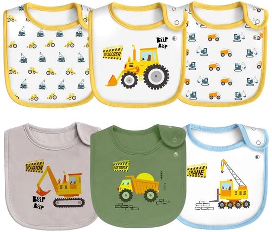 Set di 6 mutande acqua resistenti in cotone per bambini con chiusura a bottone a pressione.