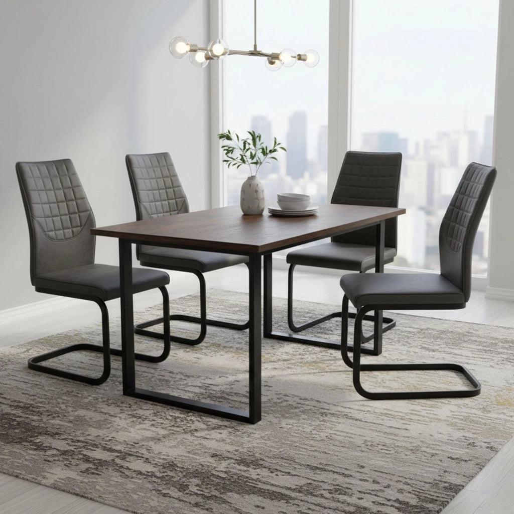 Quintano, set di Sedie 4 Sedie, Grigio Scuro