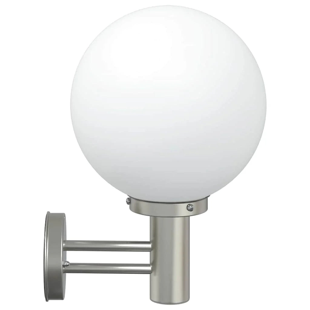 Applique da esterno rotonda per terrazza 28 x 25 x 38 cm diffusore integrato design moderno in acciaio inox argento 02_0056491