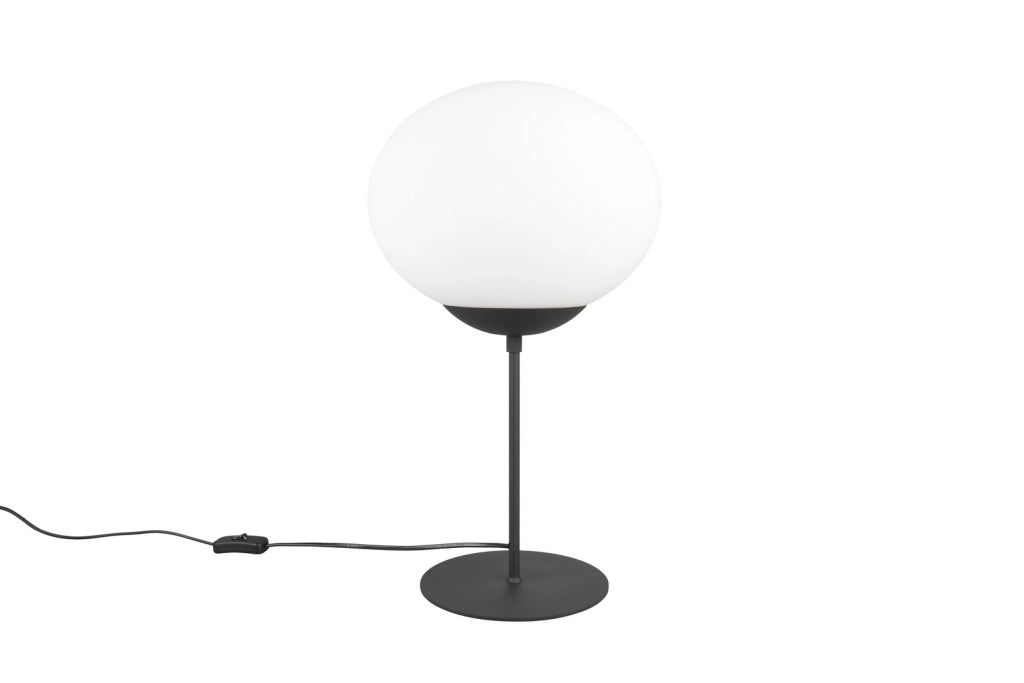 Lampada da tavolo minimal nera opaca sfera E27 Fomento