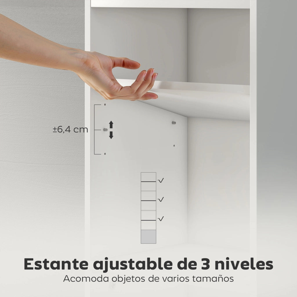 Libreria 7 Ripiani ¨C Xylo ¨C Bianco con Ante 40x30x180 cm