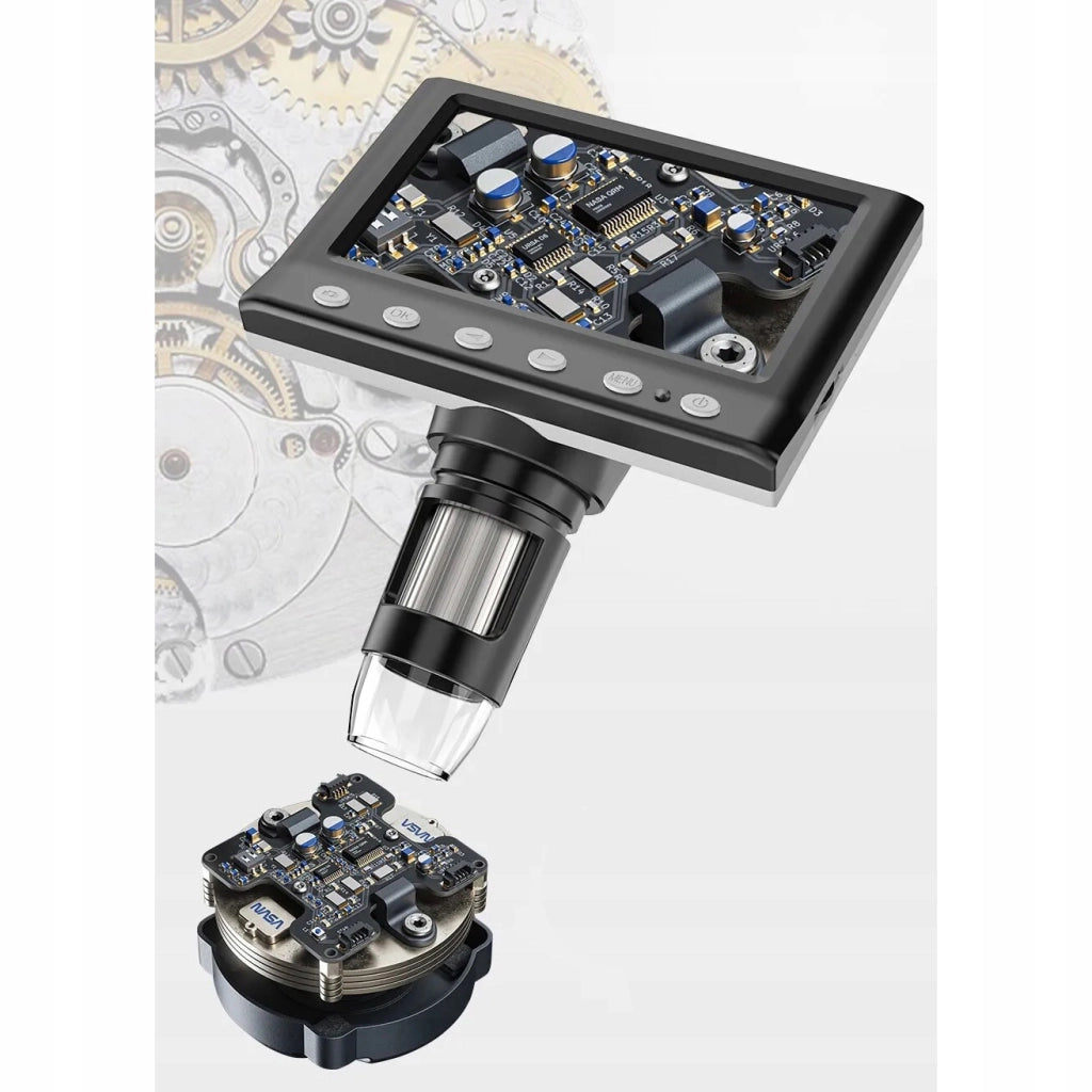 Mikroscopio Digitale con Display 4,3" + Stazione Saldante 2in1 – Ingrandimento 40X-1000X, 8 LED, Potenza 660W, USB