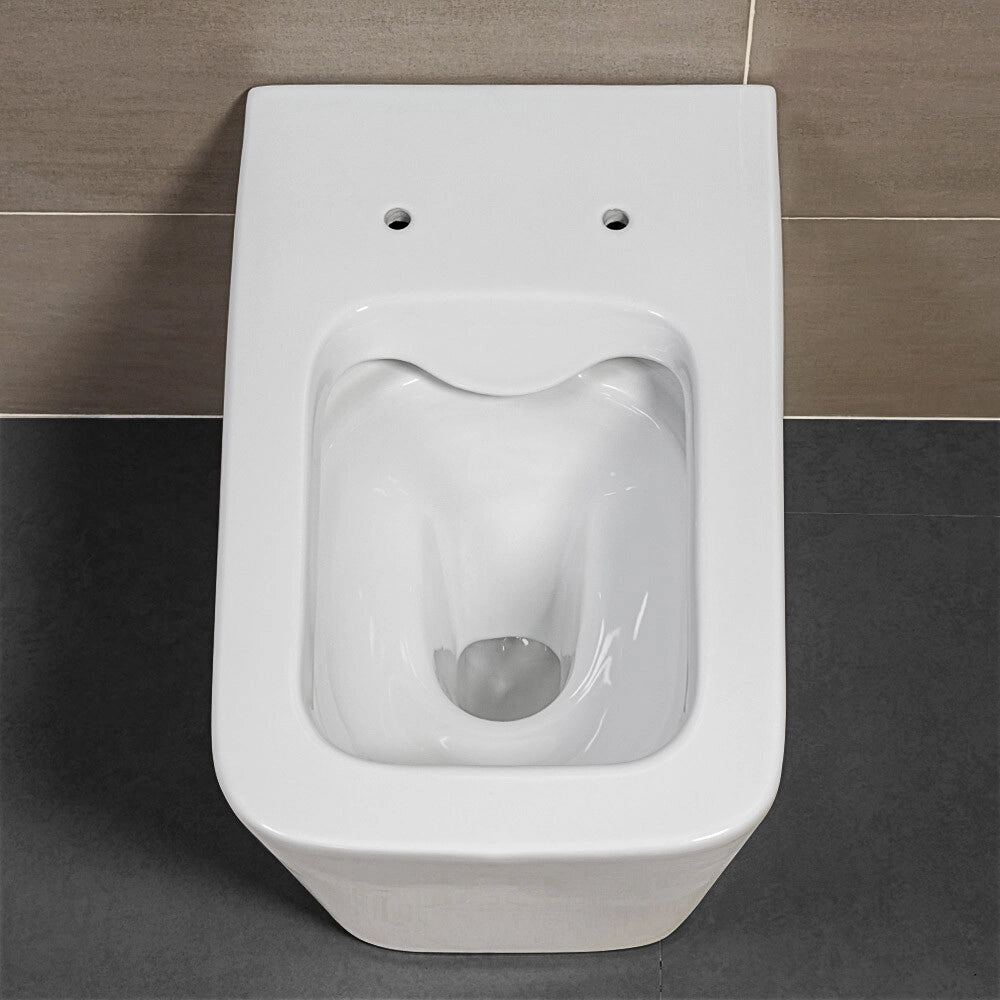 Sanitari filomuro Rimless serie Malaga completo di sedile rallenty