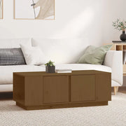 Tavolino da Salotto ambra 110x50x40 cm Legno Massello di Pino 814432