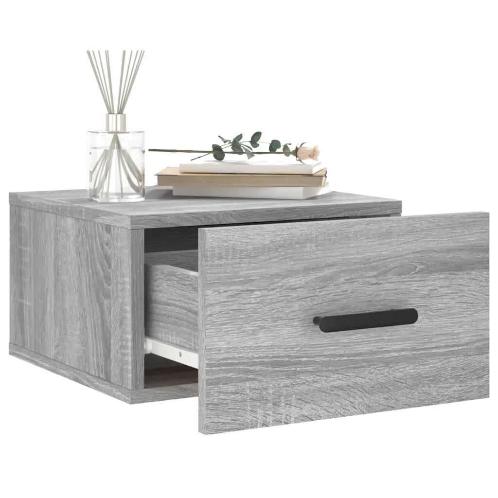 Comodino a Muro Grigio Sonoma 35x35x20 cm 829848