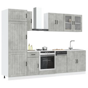 Set Mobili da Cucina 8 pz Kalmar Grigio Cemento in Truciolato