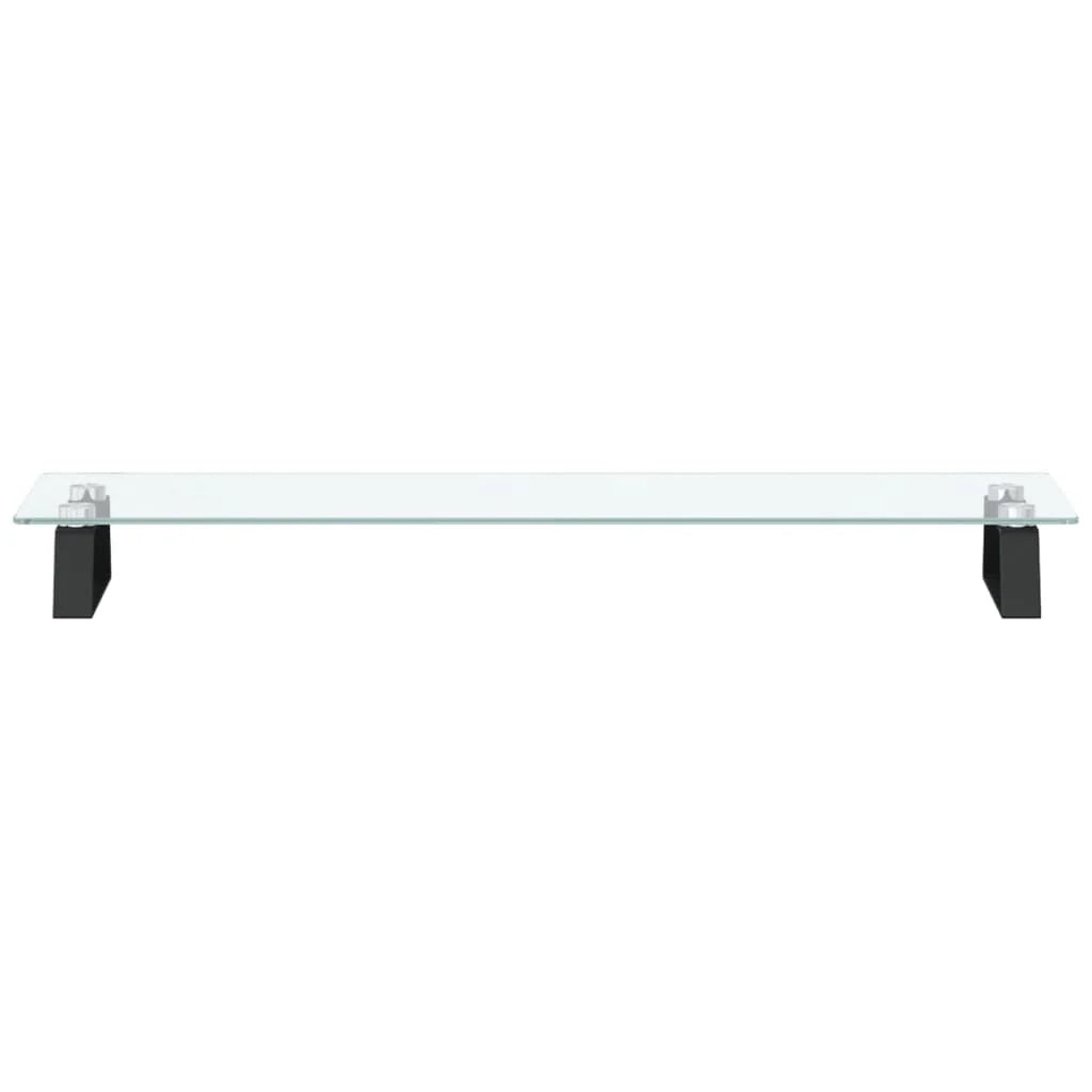 Supporto per monitor mobile da scrivania 80 x 20 x 8 cm vetro temperato e metallo nero 02_0044902
