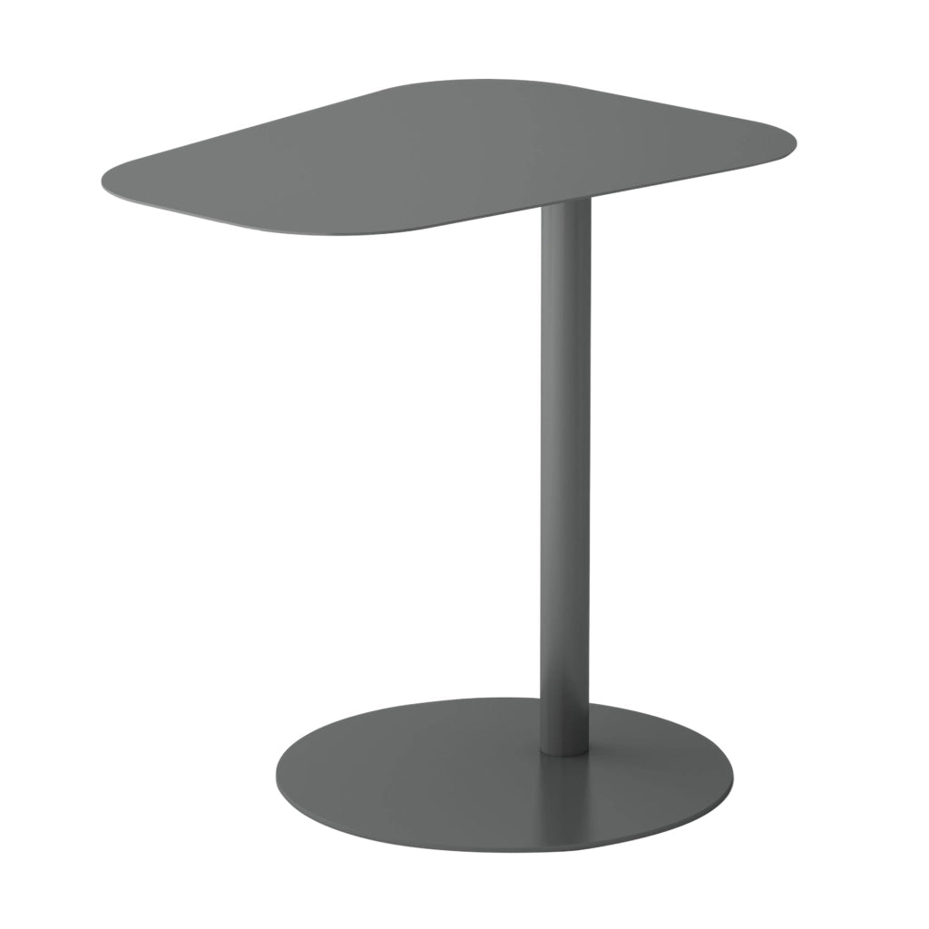 Tavolino Laterale da Divano Nastätten Metallo Piano Trapezoidale - Grigio opaco [en.casa]