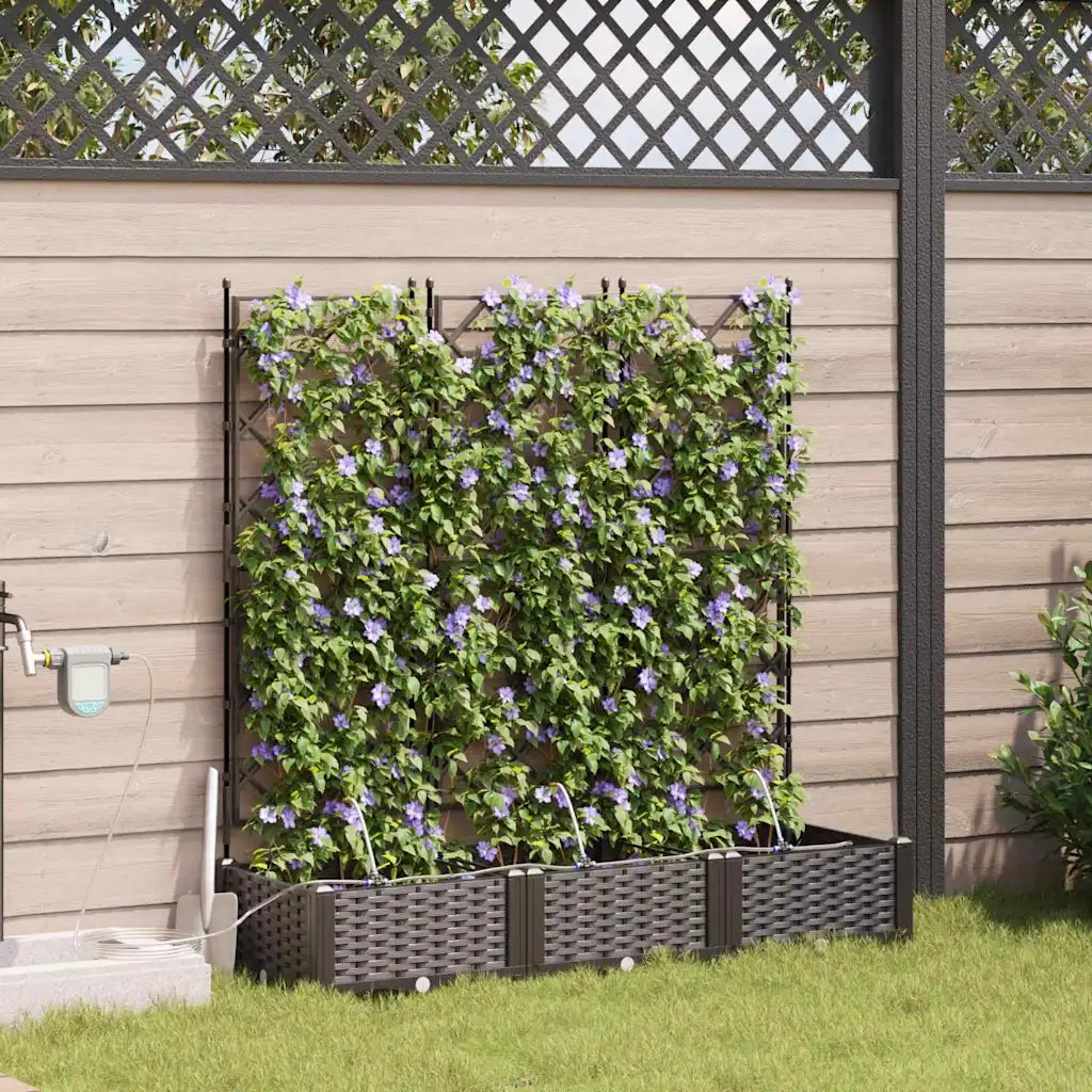 Vaso da giardino 3 pcs Marrone Plastica 42002829