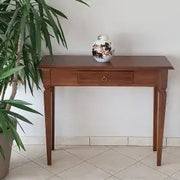 Consolle entratina spillo in legno massiccio noce scuro arte povera