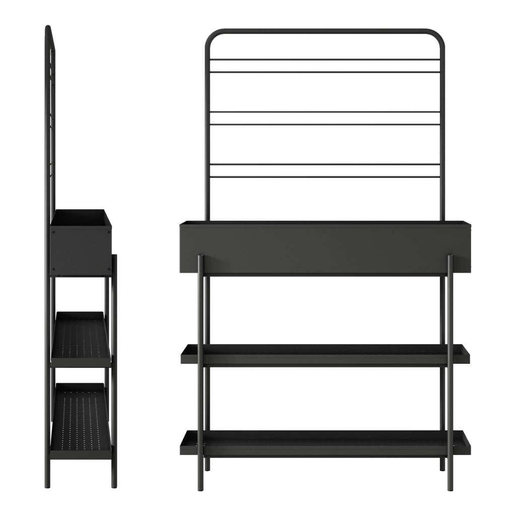 Scaffale Portapiante Alto Aalsmeer in Metallo 154 x 96 x 24 cm - Nero casa.pro